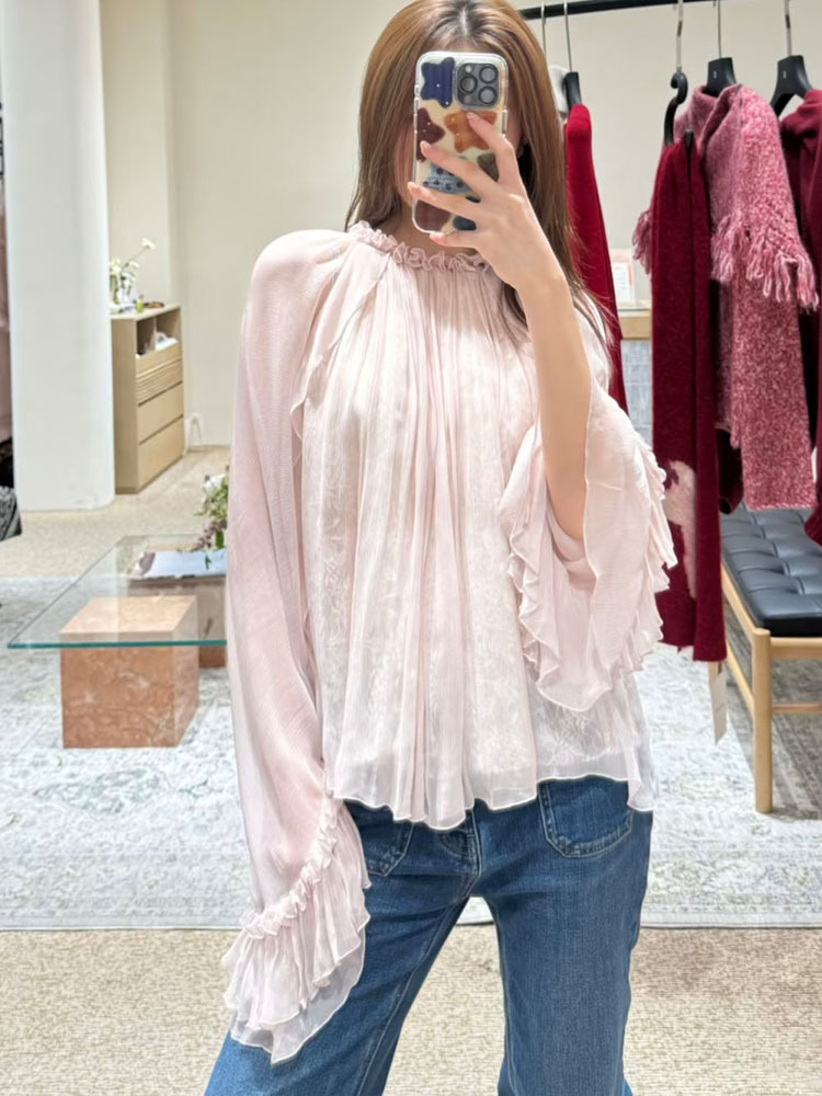 Women'S Fashion For Summer 2026 - เสื้อลูกไม้ระบายพลิ้วสวยเก๋ ดูหรูหราและมีระดับ เสื้อสีชมพูอเนกประสงค์สำหรับผู้หญิงในคอลเลคชั่นฤดูร้อนปี 2026