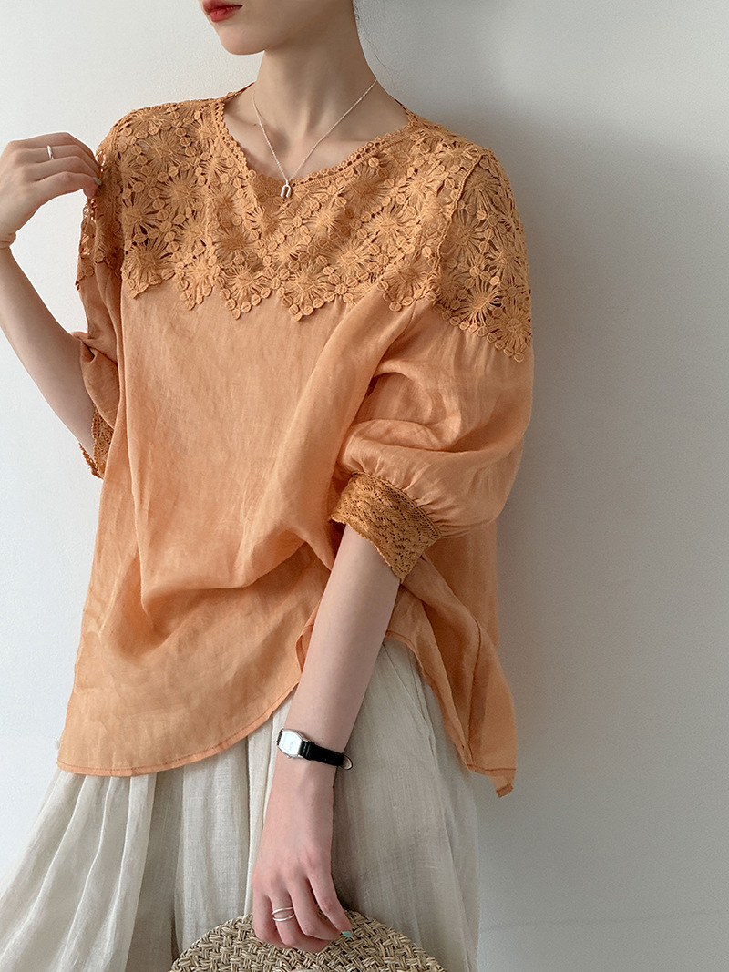 Women'S Fashion For Summer 2026 - เสื้อผู้หญิงฤดูร้อนปี 2026 ผ้าลินิน 100% แขนสั้น บางเบา