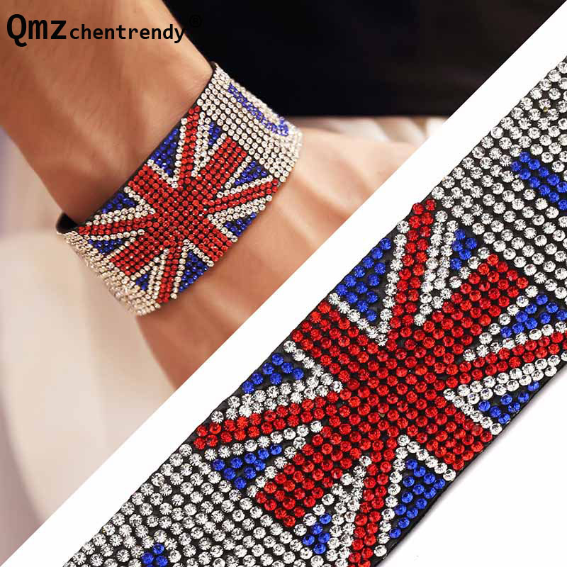 Women Fashion Uk - เครื่องประดับยอดนิยมนักร้องไนท์คลับ USA UK Flag Hot Fix