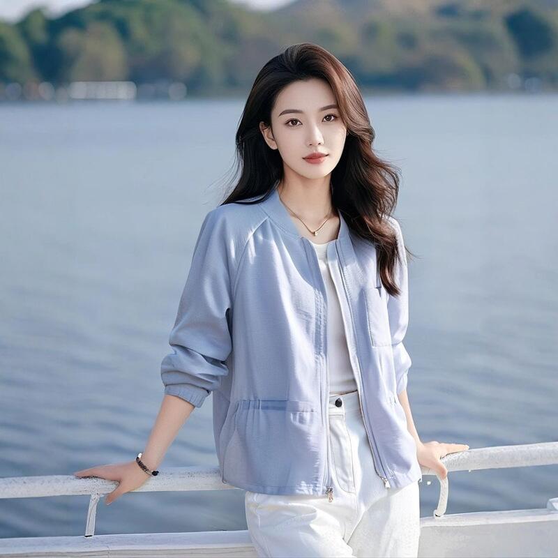 Women'S Fashion For Summer 2026 - เสื้อแจ็คเก็ตกันแดดสำหรับผู้หญิง รุ่นฮิตประจำปี 2026 สำหรับฤดูใบไม้ผลิและฤดูใบไม้ร่วง น้ำหนักเบา ระบายอากาศได้ดี