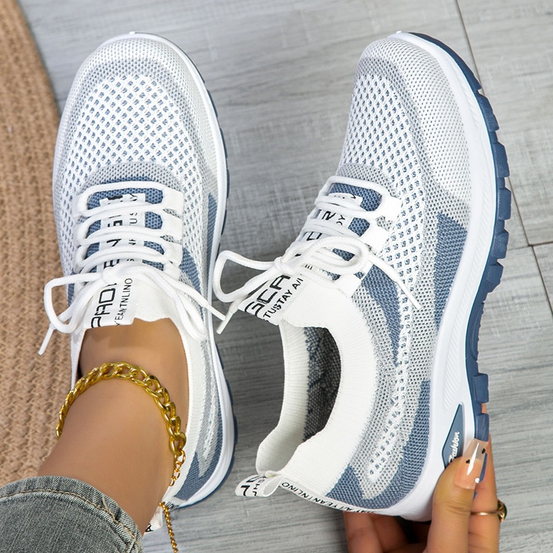 Sneakers Fashion Women - รองเท้าผู้หญิงแฟชั่นลำลองรองเท้าผ้าใบตาข่ายกีฬากลางแจ้งระบายอากาศได้สบายรองเท้าวิ่งสำหรับรองเท้าผู้หญิง