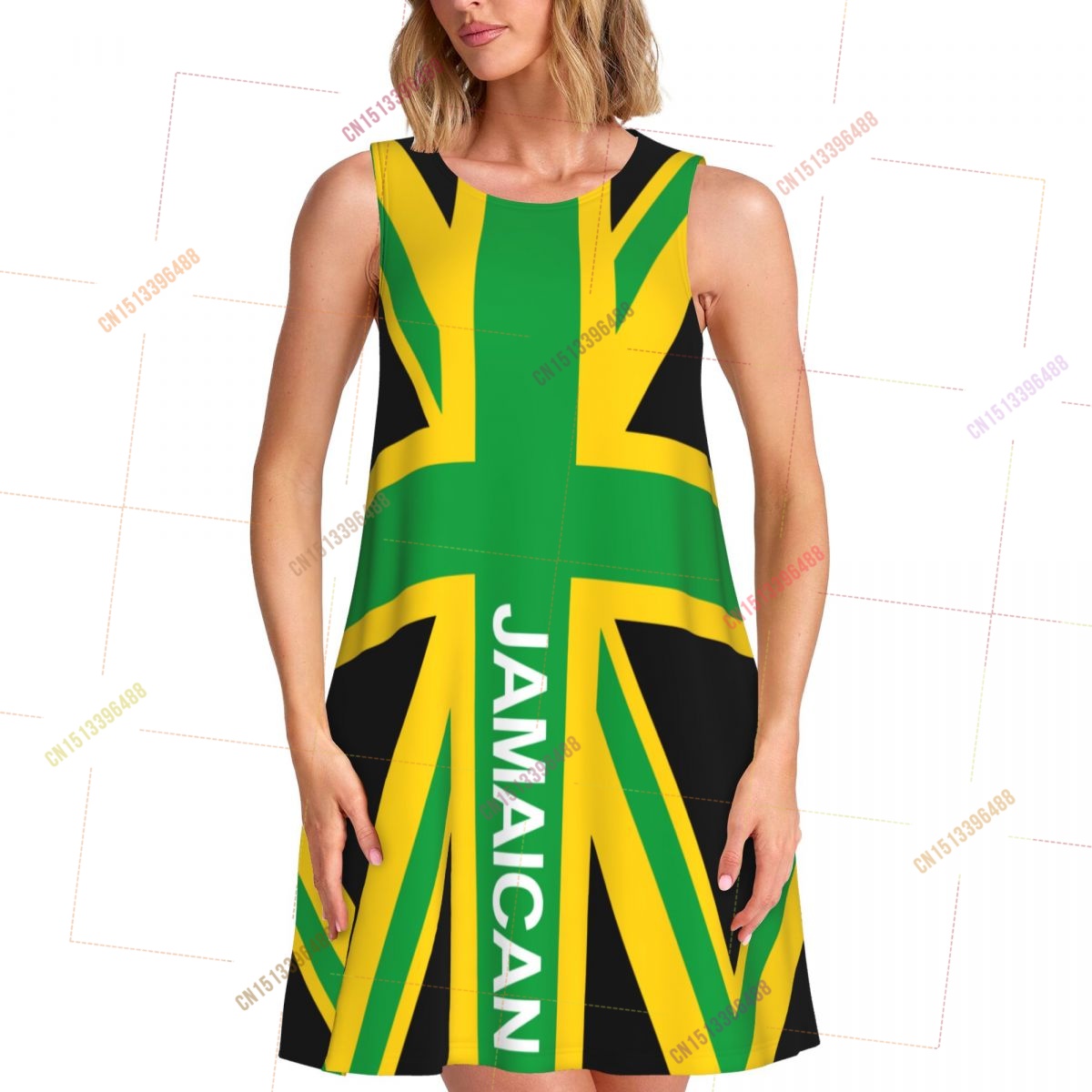 Women Fashion Uk - 2026 จาเมกา ธงชาติอังกฤษ ชุดเดรสผู้หญิง คอกลม ฤดูร้อน