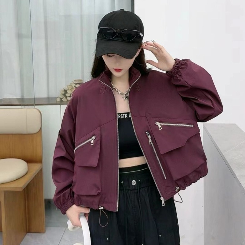 Women'S Fashion Utility Jacket - แฟชั่นเกาหลีสไตล์ฮาราจูกุ ฤดูใบไม้ผลิ/ฤดูใบไม้ร่วง ปี 2025 กางเกงขาสั้นทรงหลวมแบบยูทิลิตี้