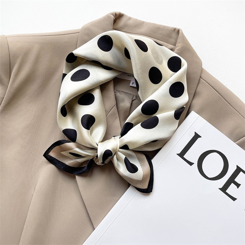 Women Fashion Necktie - 2024ใหม่ syal Sutra แท้แฟชั่นทรงสี่เหลี่ยมจัตุรัสขนาดเล็กคอที่รัดผมผู้หญิงผ้าพันคอผู้หญิงผ้าพันคอผูกเน็คไทแฟชั่นพิมพ์ลาย