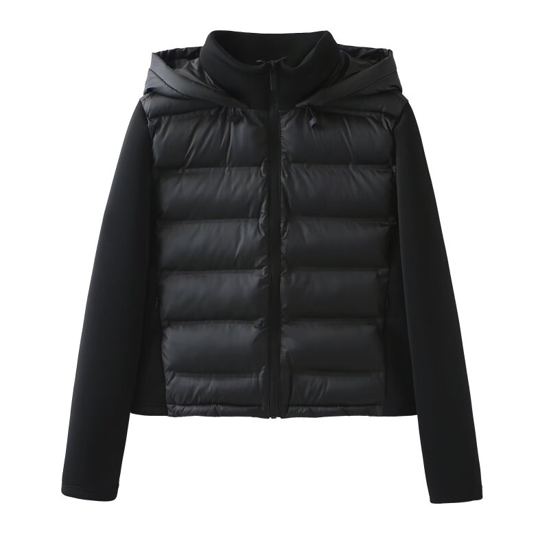 Women'S Fashion Quilted Jacket - เสื้อแจ็คเก็ตผ้าฝ้ายมีฮู้ดสำหรับผู้หญิง สไตล์ลำลองสำหรับฤดูใบไม้ร่วง ตกแต่งด้วยผ้าแบบ Patchwork น้ำหนักเบา บุผ้านวม