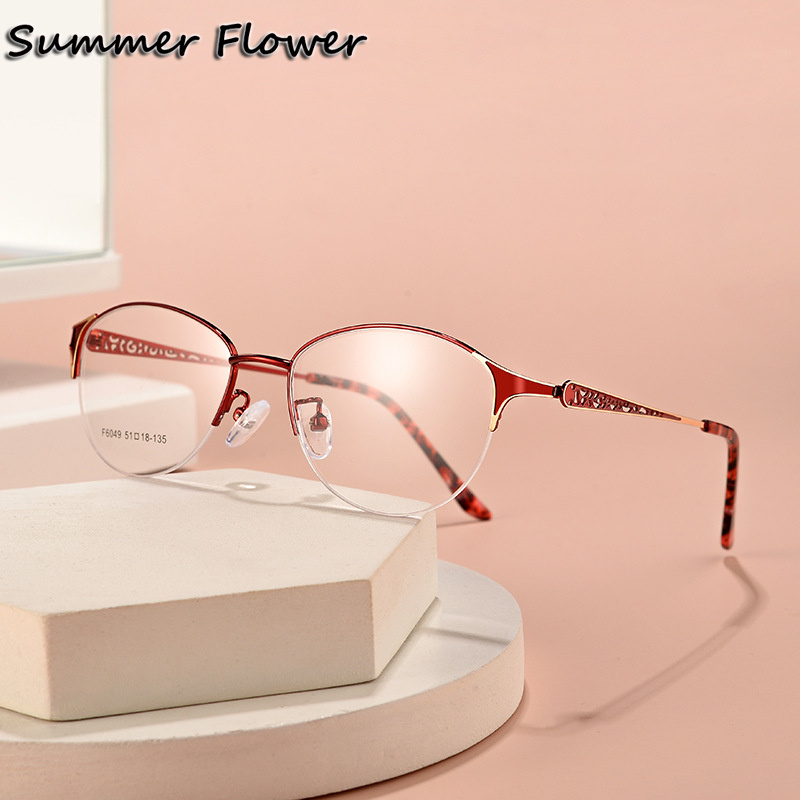 Women'S Fashion Glasses With Clear Lenses - ผู้หญิงรูปไข่แว่นตากรอบแฟชั่นแนวโน้มวงกลมขนาดใหญ่ Gafas สําหรับหญิงเลนส์ใสไวน์แดงแว่นตา