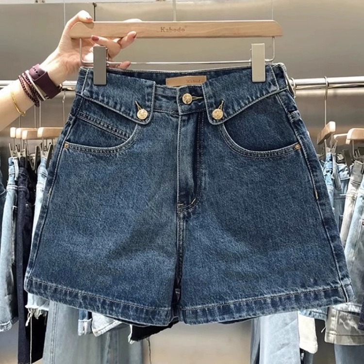 Denim Shorts Women - กางเกงยีนส์ขาสั้นทรงเอไลน์เอวสูง ดีไซน์เก๋ ขอบขาจั๊มพ์ สำหรับผู้หญิง รุ่นใหม่ปี 2026