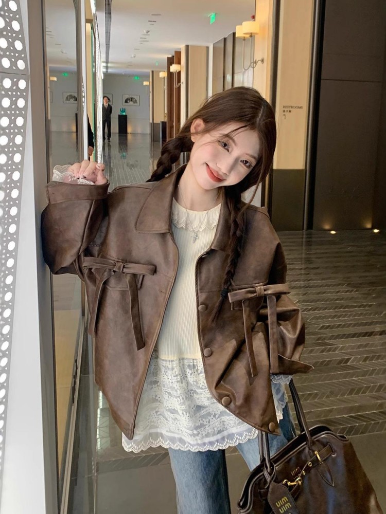 Women'S Fashion Utility Jacket - แจ็คเก็ตไบค์เกอร์ แจ็คเก็ตผู้หญิง ผ้าแคนวาสญี่ปุ่น สีเขียวมะกอก สีเขียวทหาร ซับในบุนวม