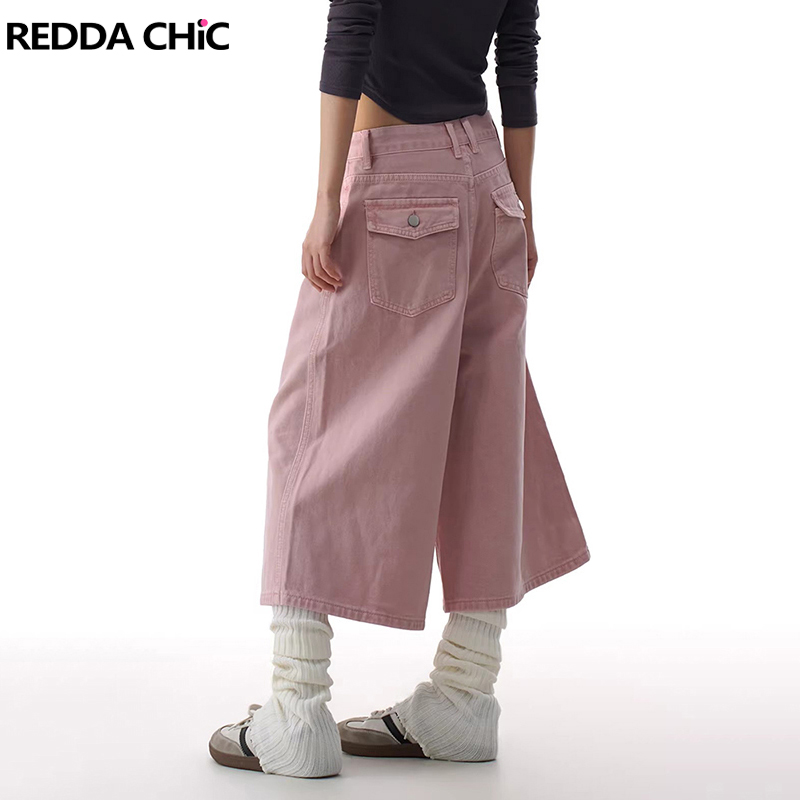 Denim Shorts Women - REDDACHiC กางเกงยีนส์ขาสั้นสีชมพูผู้หญิงฤดูร้อนจอร์ตส์น่ารักขาตรงเอวต่ำกางเกงลำลองแบบลำลองสวมใส่ได้ทุกวัน