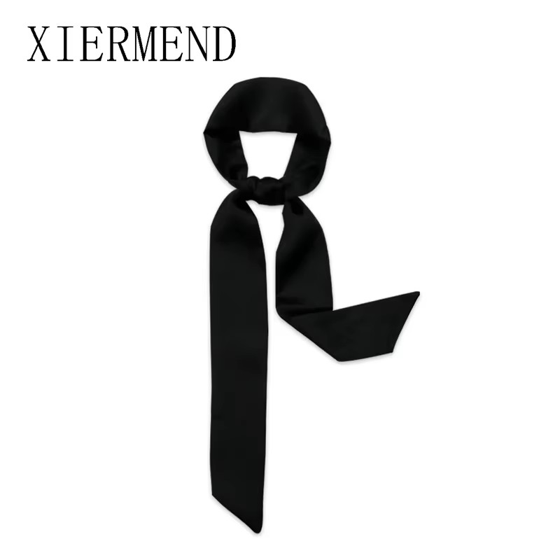 Women Fashion Necktie - ใหม่กระเป๋ายาวผ้าพันคอผู้หญิงผม Band Lady อุปกรณ์เสริม Solid Skinny