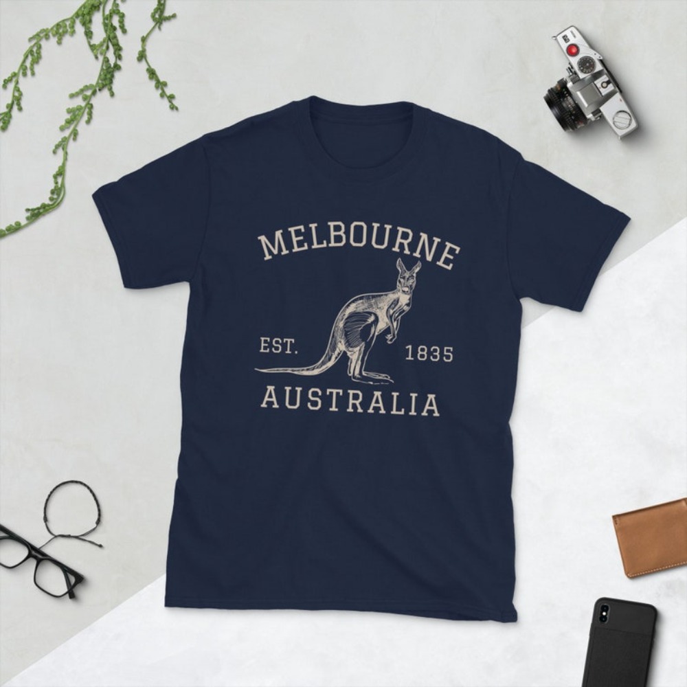 Women'S Fashion Melbourne - เมลเบิร์นออสเตรเลียเสื้อยืด Australian Kangaroo เสื้อ Vintage 1835