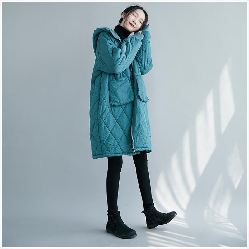 Women'S Fashion Quilted Jacket - เสื้อแจ็คเก็ตผู้หญิง 2026 เสื้อโค้ทยาวกันหนาวแบบมีฮู้ด เสื้อโค้ททรงตรงแบบมีฮู้ด แฟชั่นเกาหลีสุดหรู เสื้อแจ็คเก็ตแบบมีฮู้ด