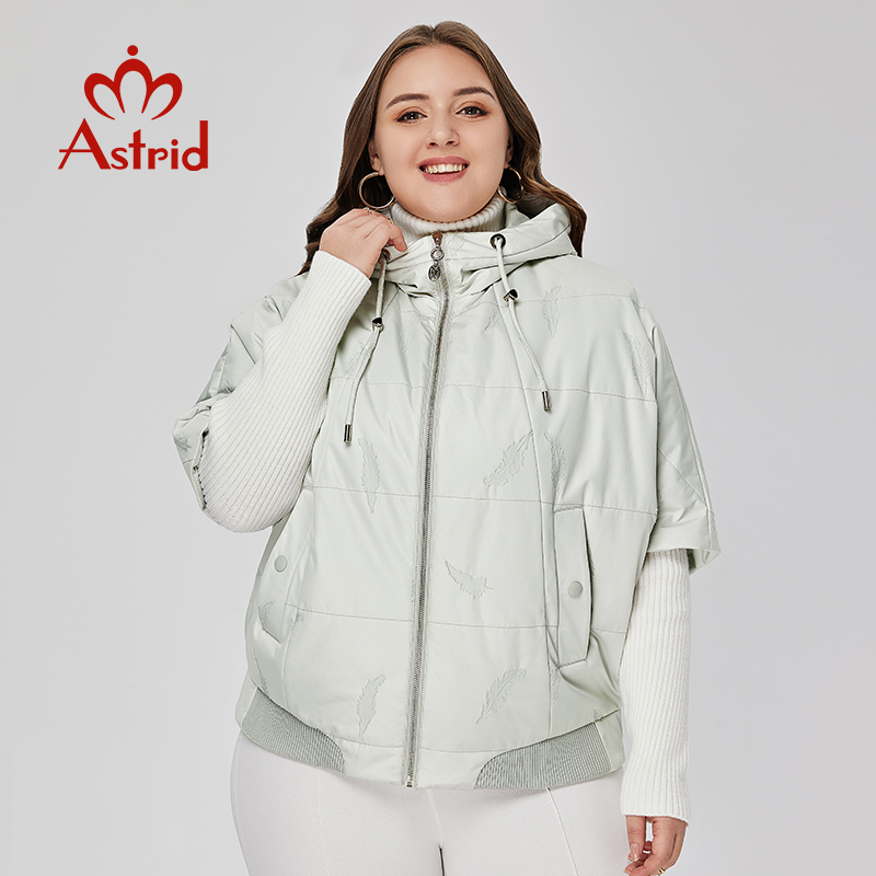 Women'S Fashion Quilted Jacket - Astrid 2022ฤดูใบไม้ผลิผู้หญิง Parkas Plus ขนาดหลวมสั้นเบาะ Hooded