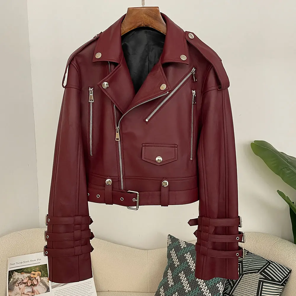 เสื้อแจ็คเก็ตหนังแท้สำหรับผู้ห - Women'S Fashion Utility Jacket บทวิจารณ์และราคา