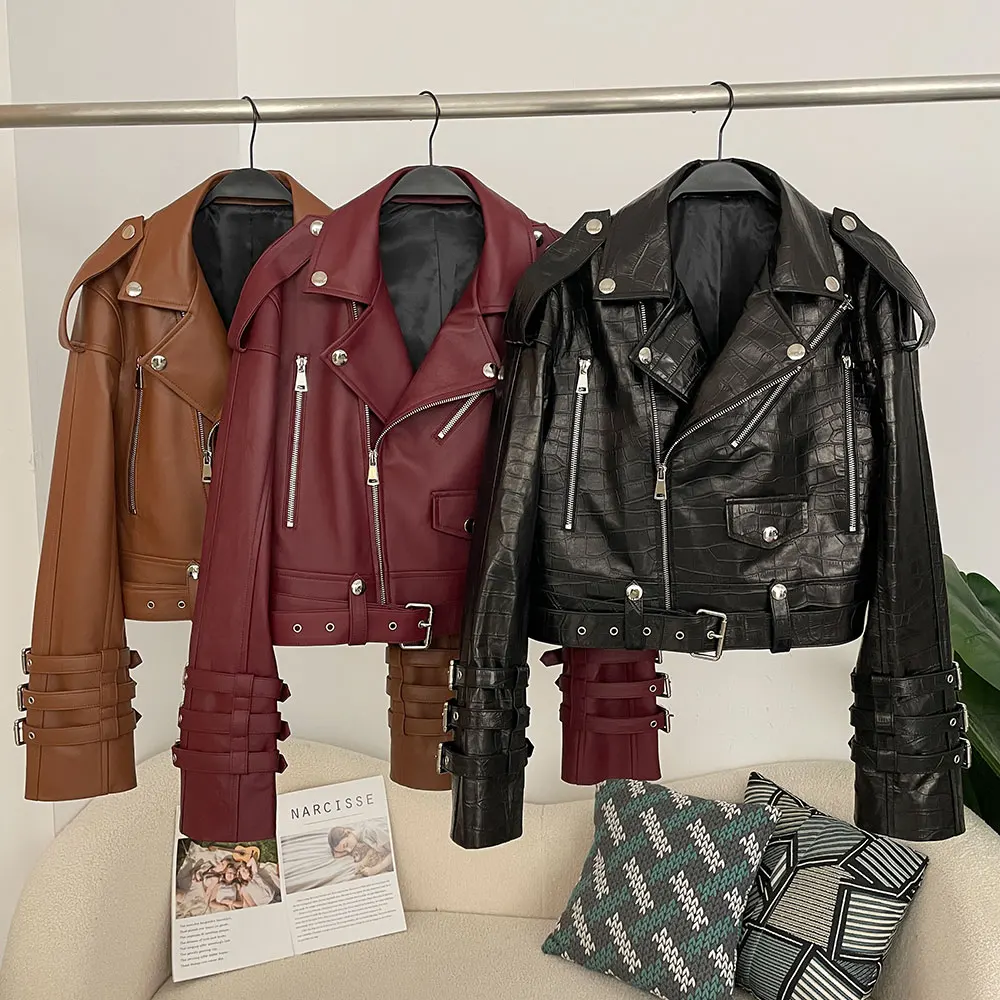 เสื้อแจ็คเก็ตหนังแท้สำหรับผู้ห - Women'S Fashion Utility Jacket บทวิจารณ์และราคา