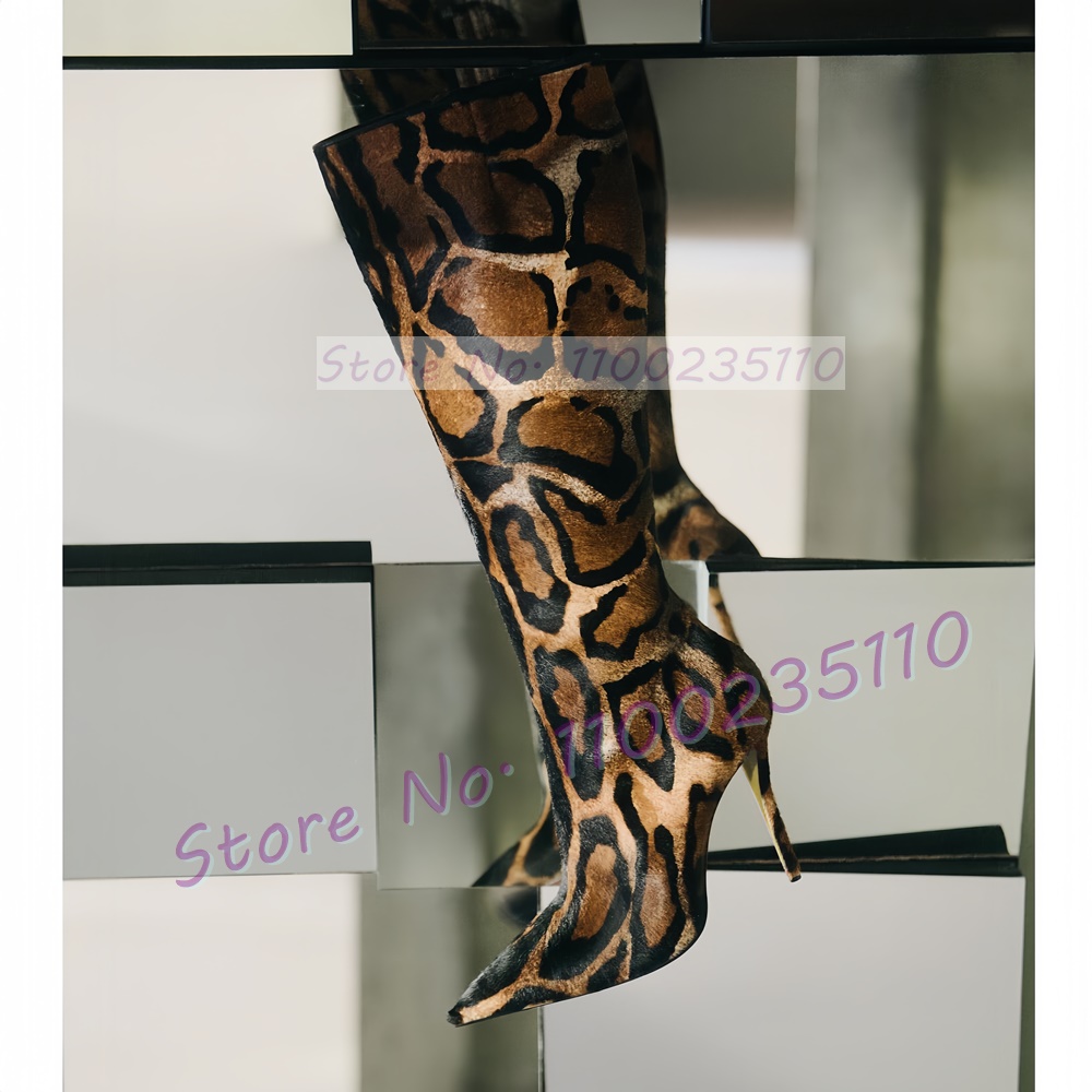 รองเท้าบูทสูงถึงเข่าลายเสือดาว - Women'S Fashion Knee High Boots บทวิจารณ์และราคา
