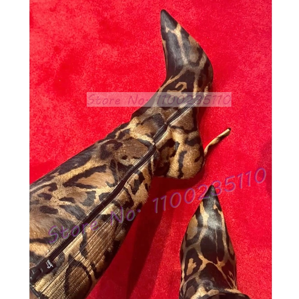 รองเท้าบูทสูงถึงเข่าลายเสือดาว - Women'S Fashion Knee High Boots บทวิจารณ์และราคา