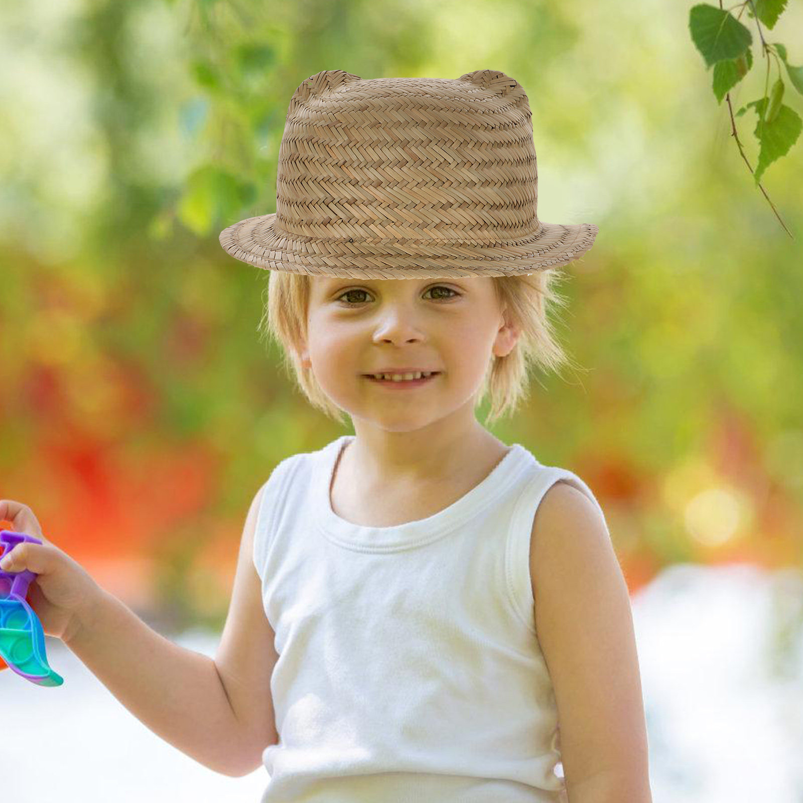 หมวกปีกกว้างสำหรับเด็ก ทำจากฟา - Straw Hat Summer บทวิจารณ์และราคา