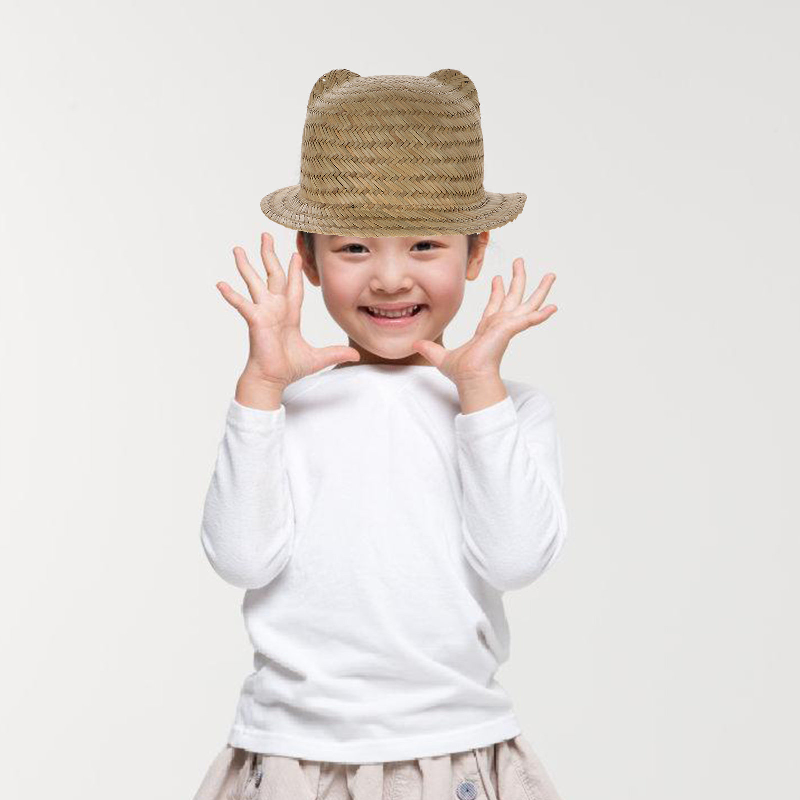 หมวกปีกกว้างสำหรับเด็ก ทำจากฟา - Straw Hat Summer บทวิจารณ์และราคา