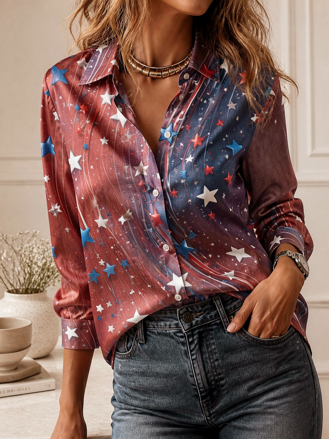เสื้อคอปกแขนยาวสวยหรูสำหรับผู้ - Women'S Fashion Tops บทวิจารณ์และราคา