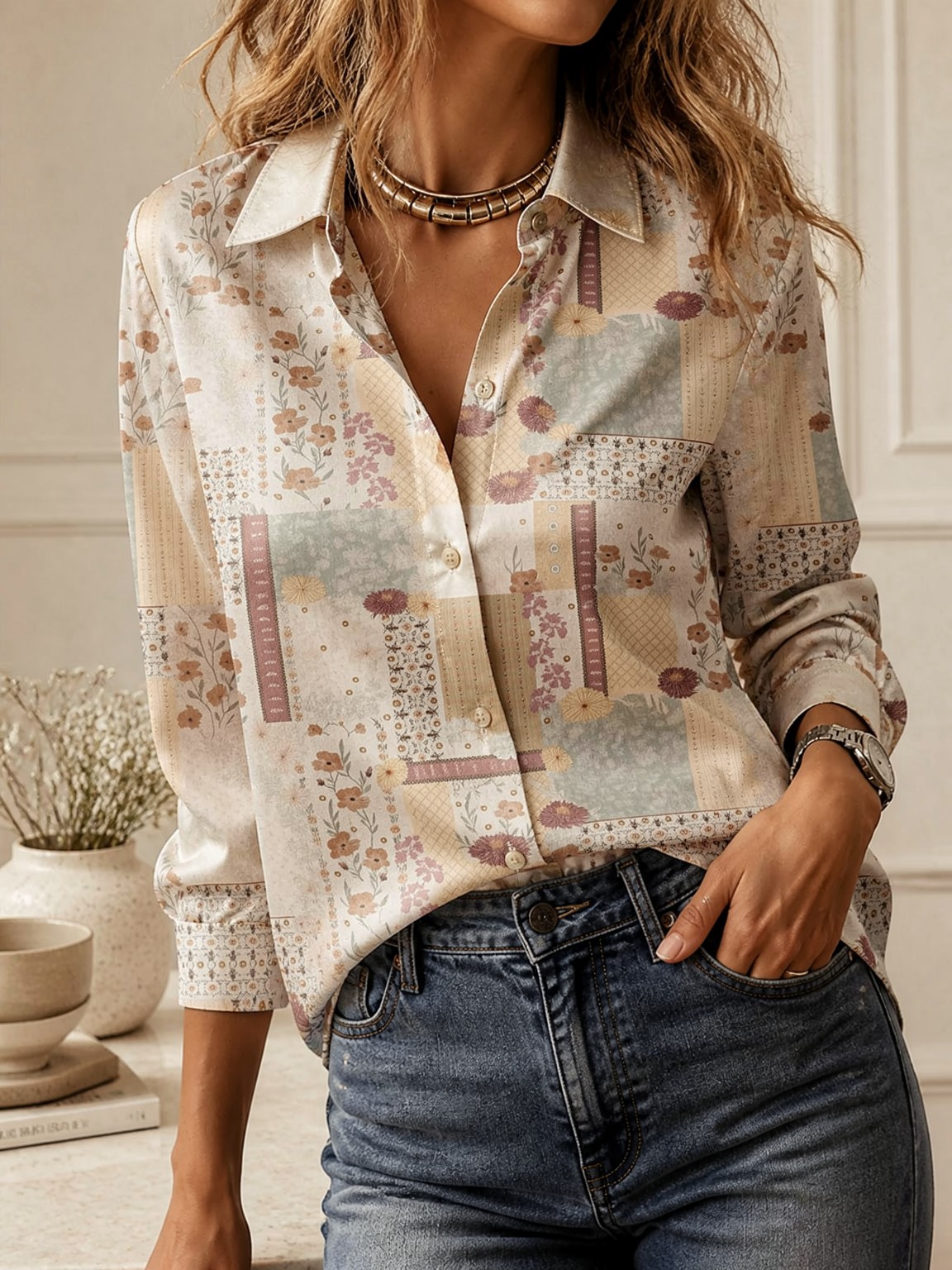 เสื้อคอปกแขนยาวสวยหรูสำหรับผู้ - Women'S Fashion Tops บทวิจารณ์และราคา