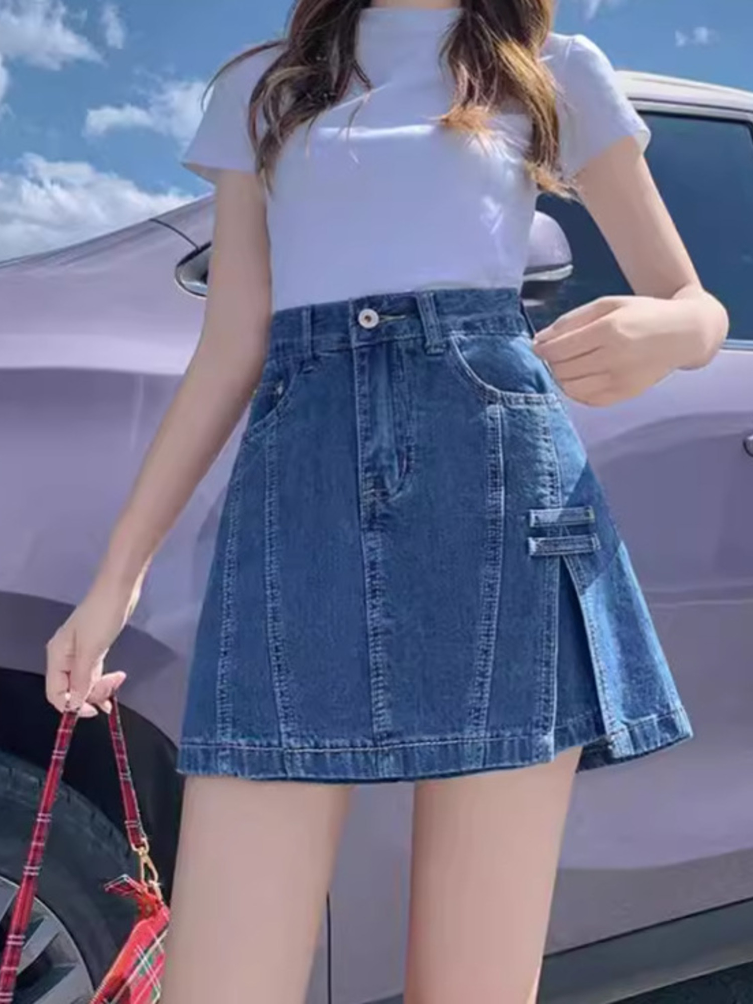 กระโปรงยีนส์วินเทจสำหรับผู้หญิ - Denim Shorts Women บทวิจารณ์และราคา