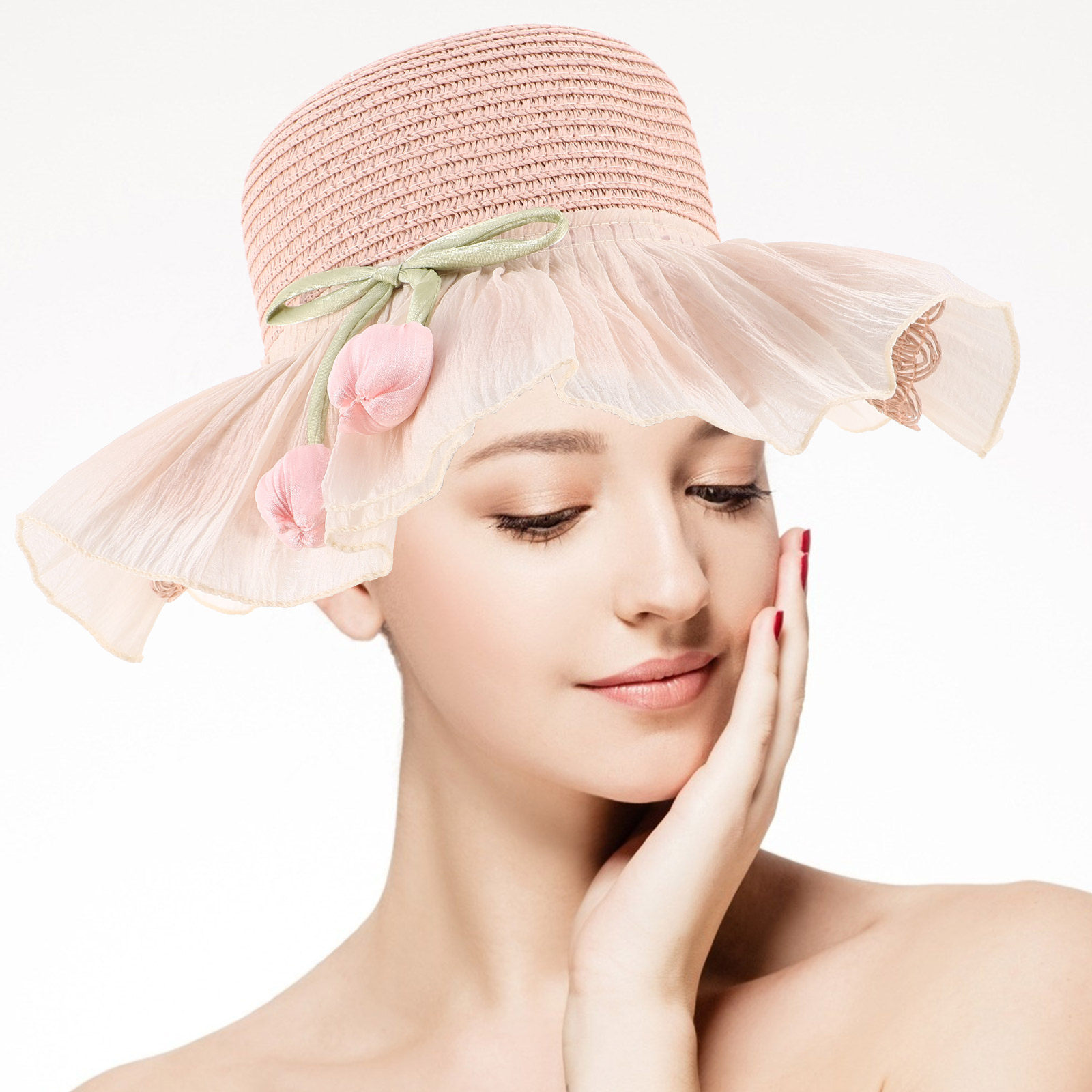 หมวกฟางฤดูร้อนสำหรับเด็กผู้หญิ - Straw Hat Summer บทวิจารณ์และราคา
