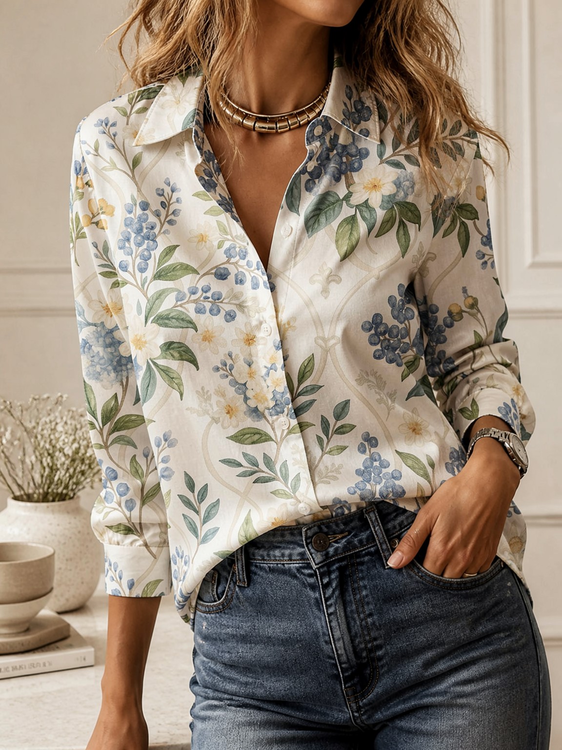 เสื้อเชิ้ตคอปกแบบลำลองสำหรับผู - Women'S Fashion Tops บทวิจารณ์และราคา