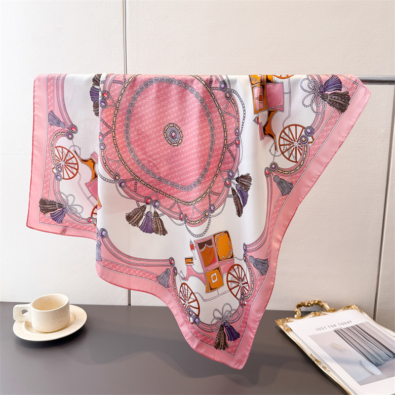 ผ้าพันคอไหมพิมพ์ลายหรูหรา ผ้าค - Women Fashion Necktie บทวิจารณ์และราคา