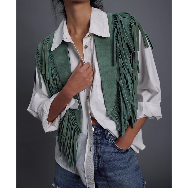 เสื้อกั๊กหนังกลับสไตล์วินเทจ Y - Women'S Fashion Of The 70S บทวิจารณ์และราคา