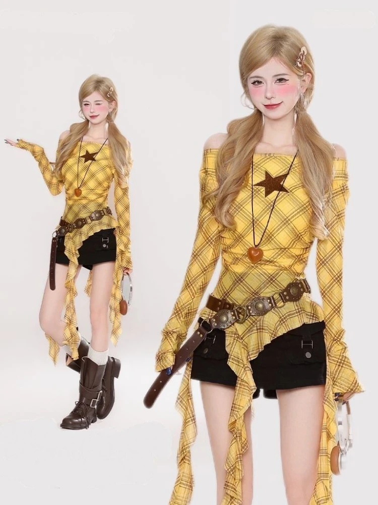 เสื้อยืดวินเทจลายสก๊อต Y2K สำห - Women'S Fashion Tops บทวิจารณ์และราคา