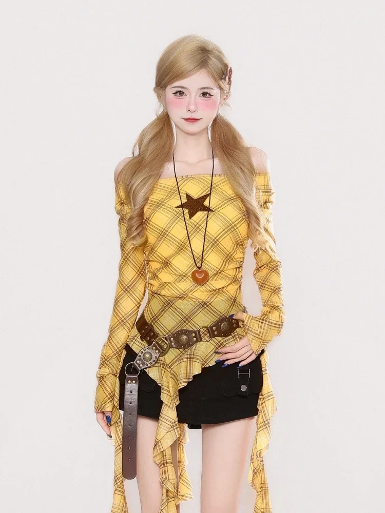 เสื้อยืดวินเทจลายสก๊อต Y2K สำห - Women'S Fashion Tops บทวิจารณ์และราคา