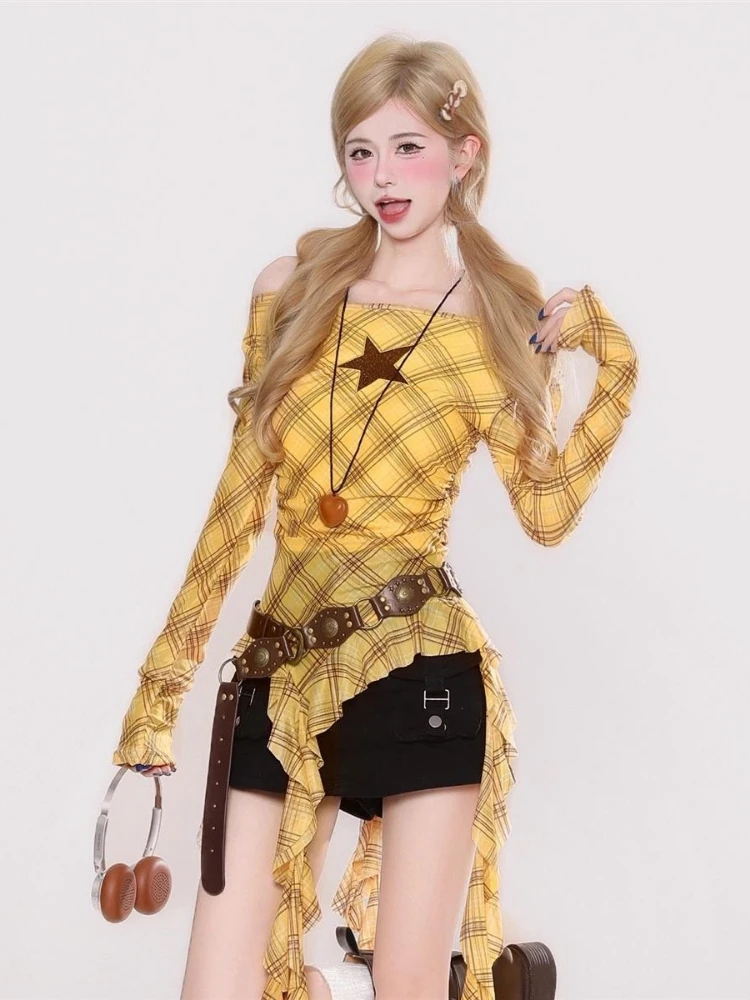เสื้อยืดวินเทจลายสก๊อต Y2K สำห - Women'S Fashion Tops บทวิจารณ์และราคา