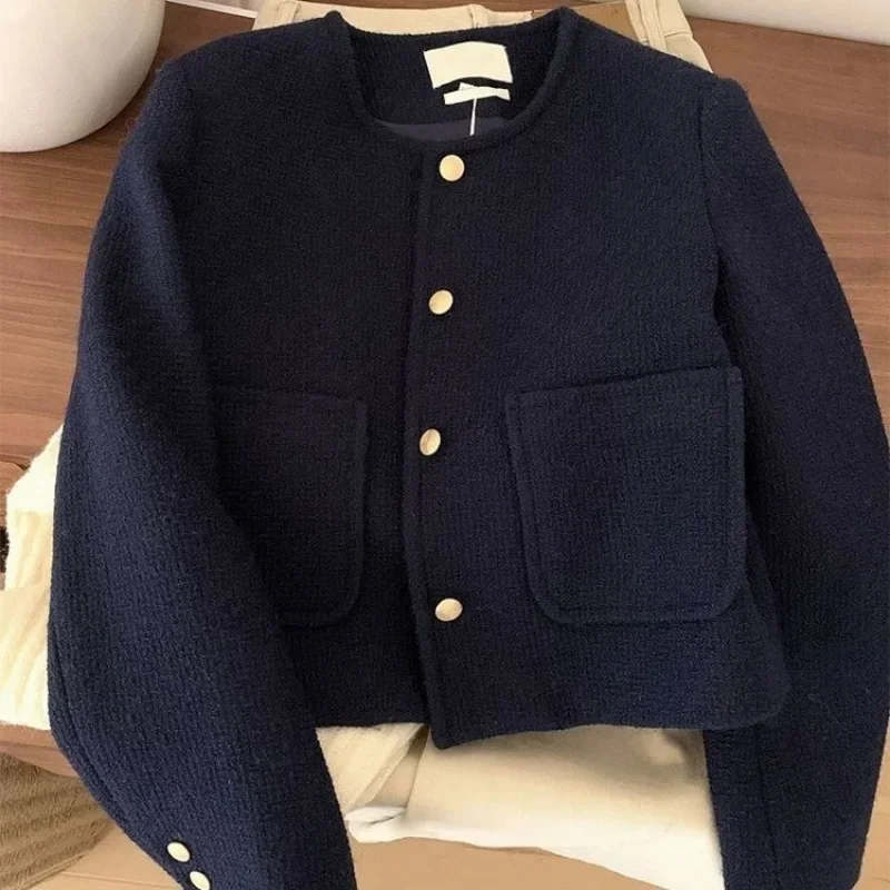 สไตล์วินเทจสีม่วงสีฟ้า Tweed แ - Women'S Fashion Quilted Jacket บทวิจารณ์และราคา