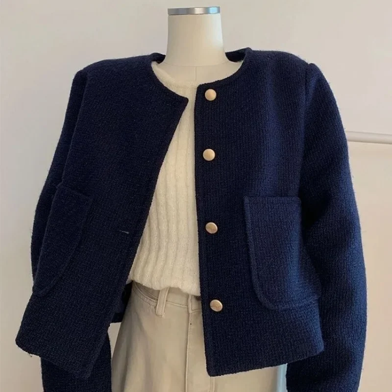 สไตล์วินเทจสีม่วงสีฟ้า Tweed แ - Women'S Fashion Quilted Jacket บทวิจารณ์และราคา