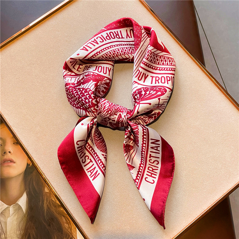 พิมพ์ผ้าไหมซาตินผ้าเช็ดหน้าผู้ - Women Fashion Necktie บทวิจารณ์และราคา