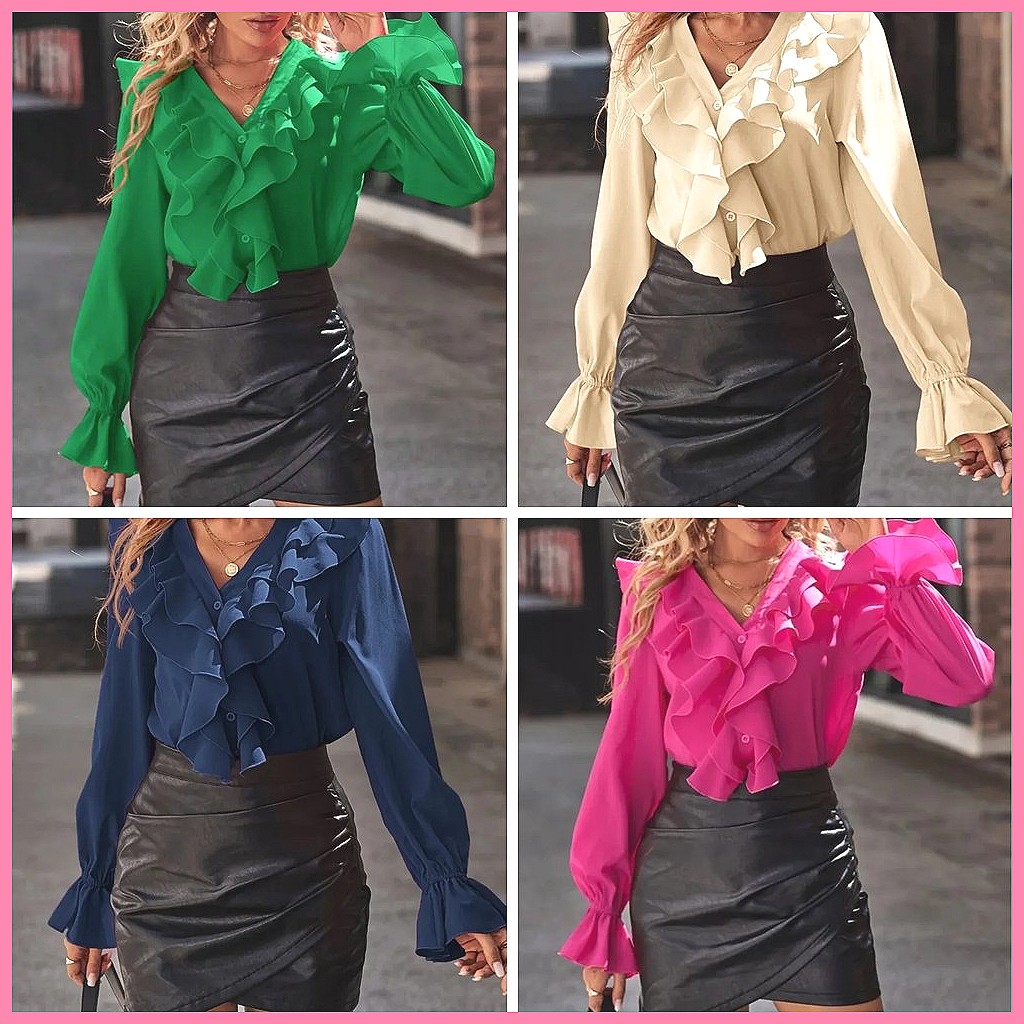 เสื้อเบลาส์แฟชั่นปี 2025 คอวี  - Women'S Fashion Tops บทวิจารณ์และราคา