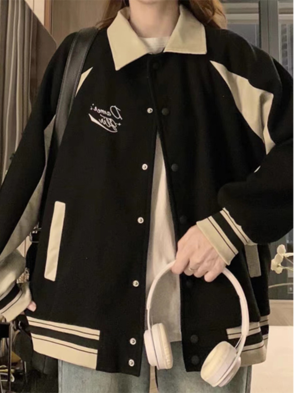 เสื้อแจ็คเก็ตเบสบอลสำหรับผู้หญ - Women'S Fashion Utility Jacket บทวิจารณ์และราคา