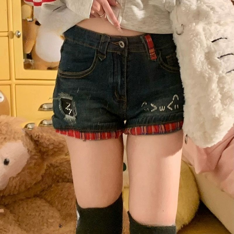 กางเกงยีนส์ขาสั้นสไตล์วินเทจอเ - Denim Shorts Women บทวิจารณ์และราคา