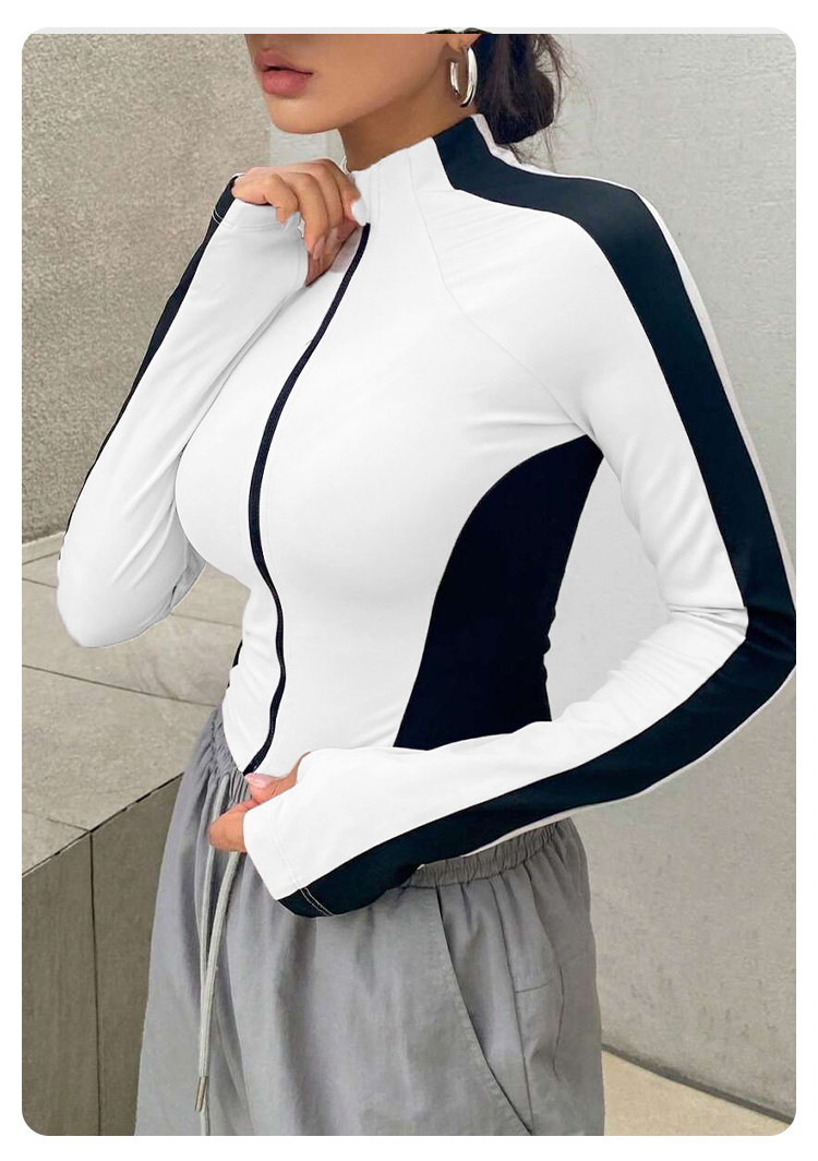 เสื้อโยคะ แจ็คเก็ตคอตั้ง แขนยา - Women'S Fashion Tops บทวิจารณ์และราคา