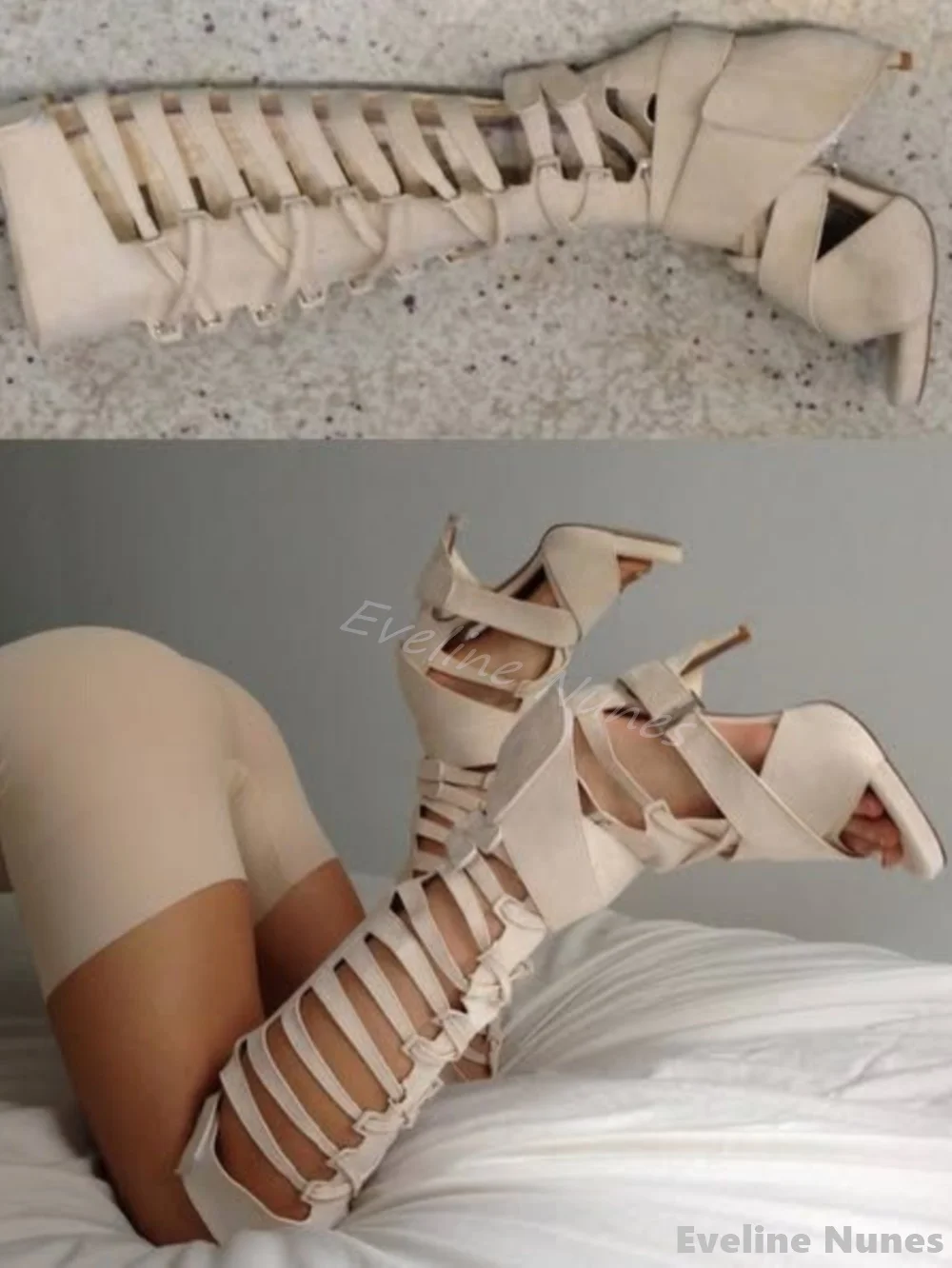 รองเท้าบูทส้นสูงแบบเปิดนิ้วเท้ - Women'S Fashion Knee High Boots บทวิจารณ์และราคา