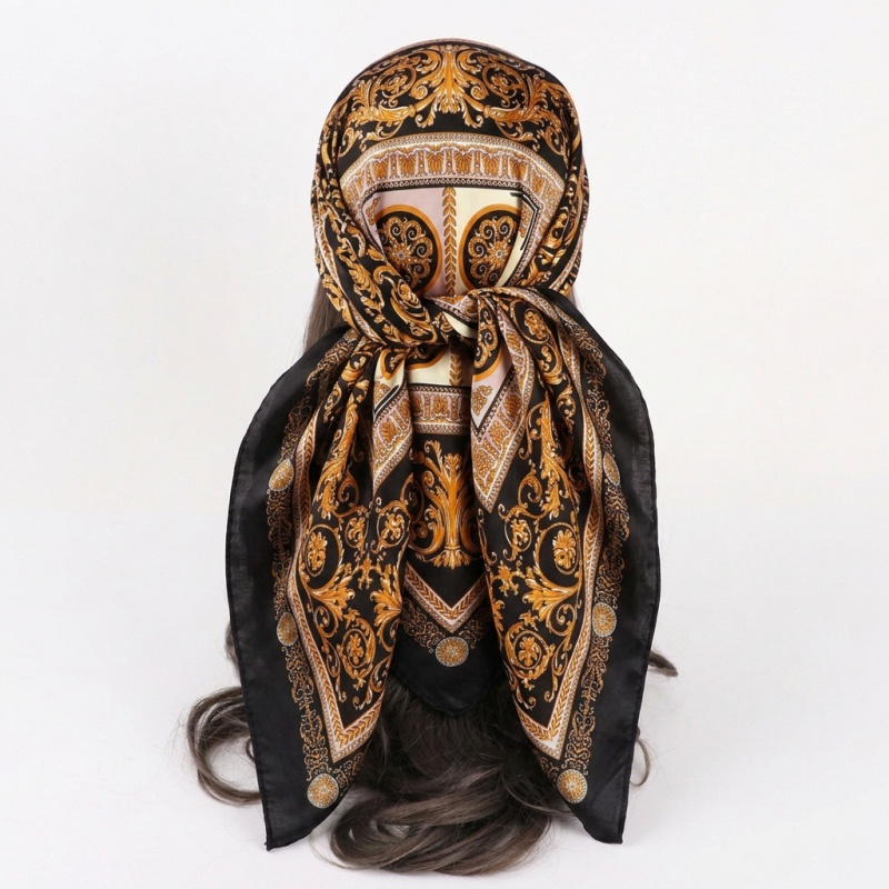 ผ้าพันคอซาตินวินเทจทรงสี่เหลี่ - Women Fashion Necktie บทวิจารณ์และราคา