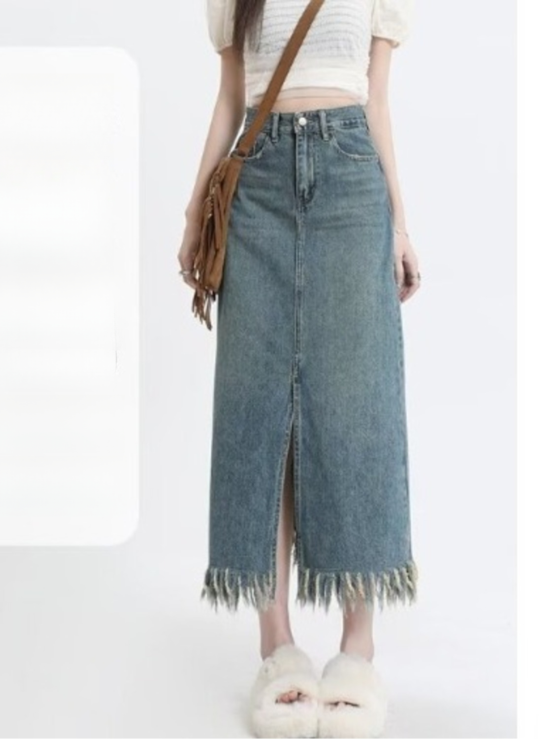 กระโปรงยีนส์เอวสูงทรงวินเทจสำห - Denim Shorts Women บทวิจารณ์และราคา