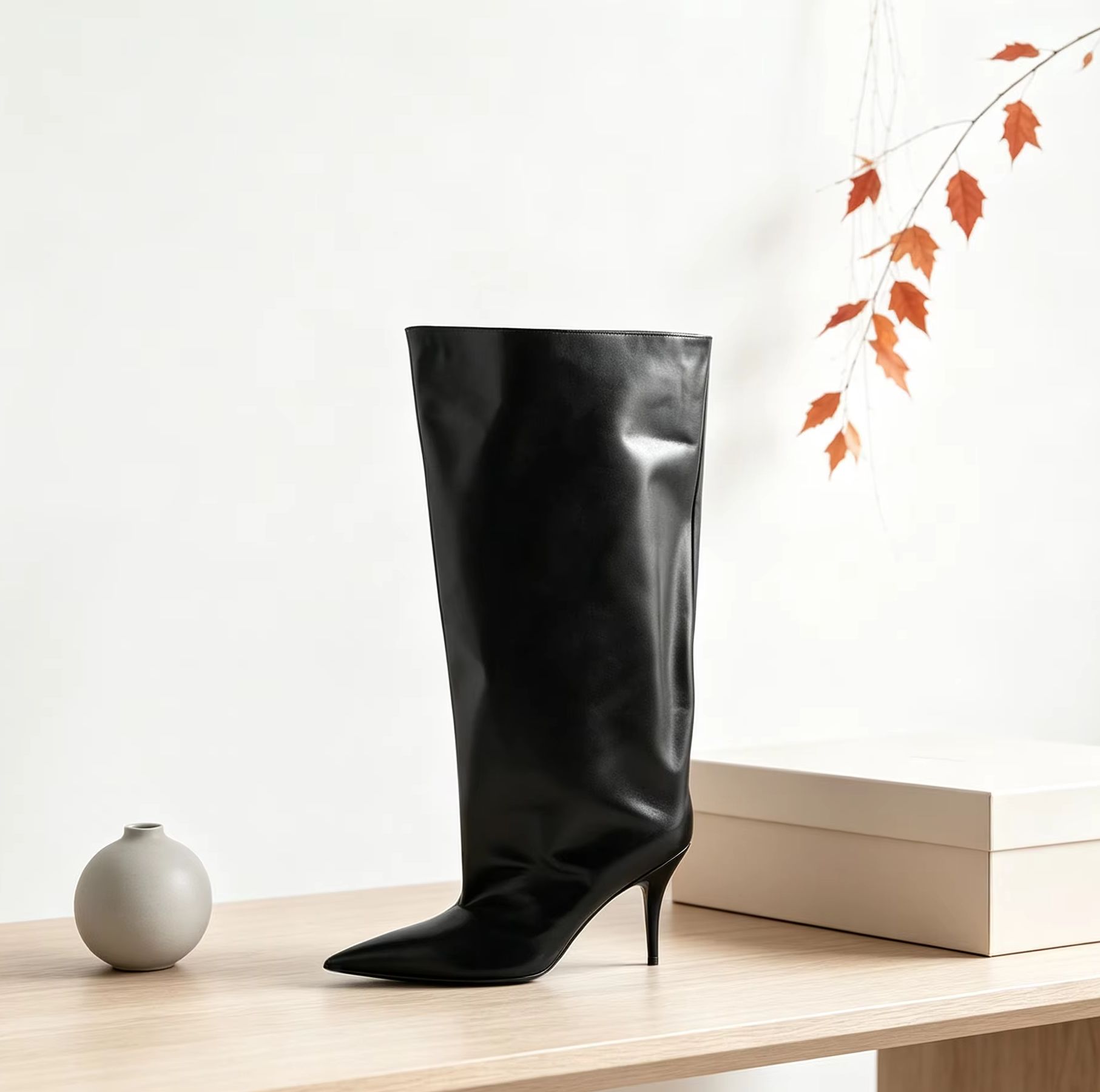 รองเท้าบูทหุ้มข้อทรงสูงปลายแหล - Women'S Fashion Knee High Boots บทวิจารณ์และราคา