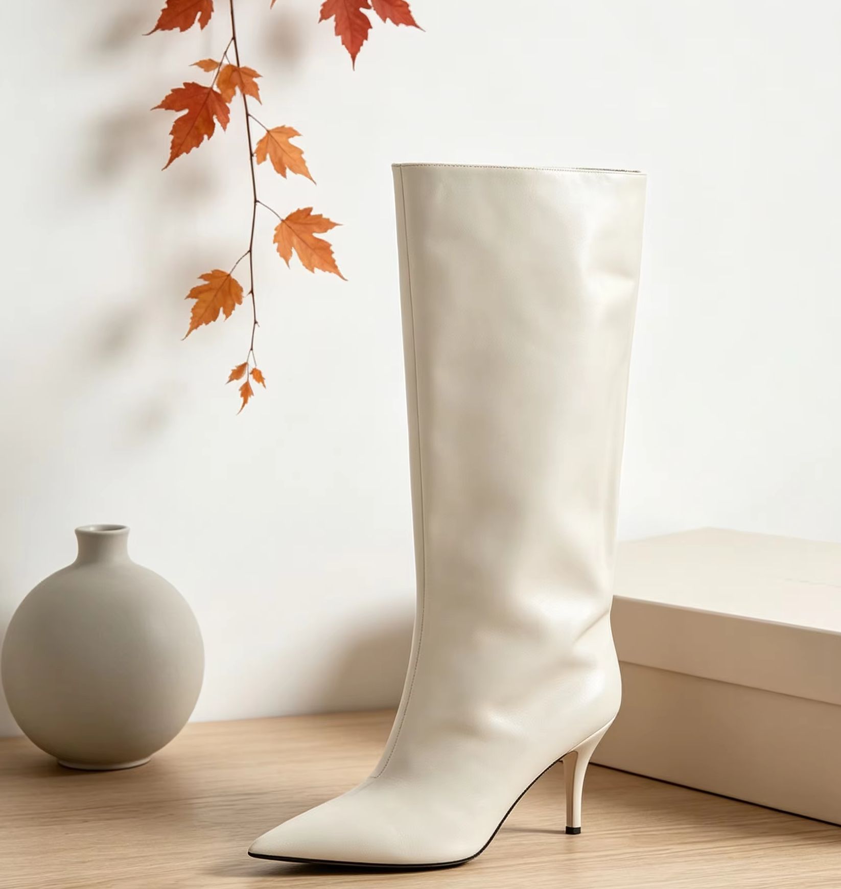รองเท้าบูทหุ้มข้อทรงสูงปลายแหล - Women'S Fashion Knee High Boots บทวิจารณ์และราคา