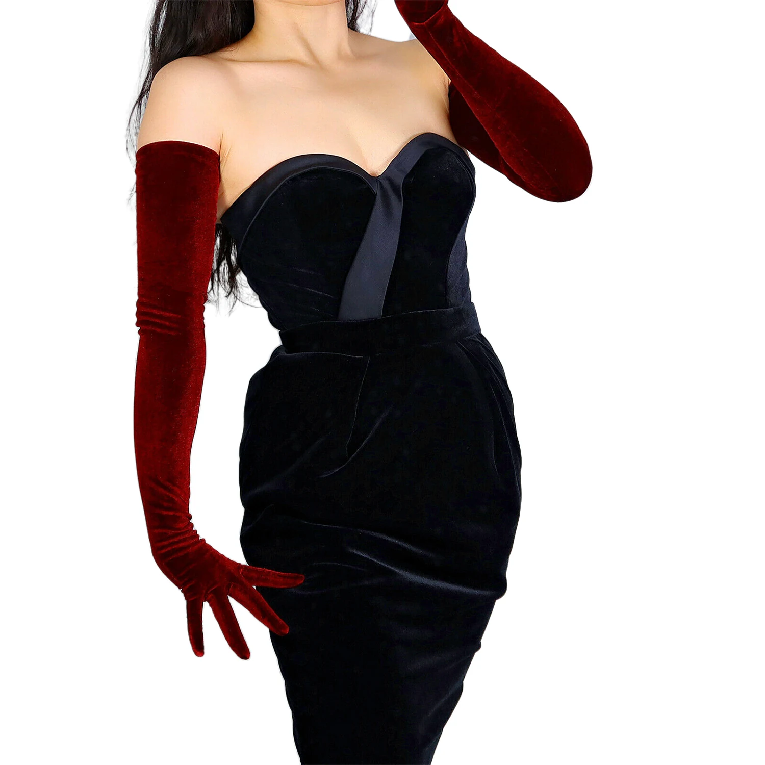 ถุงมือกำมะหยี่สีเบอร์กันดีแบบย - Women'S Fashion In 1920 บทวิจารณ์และราคา