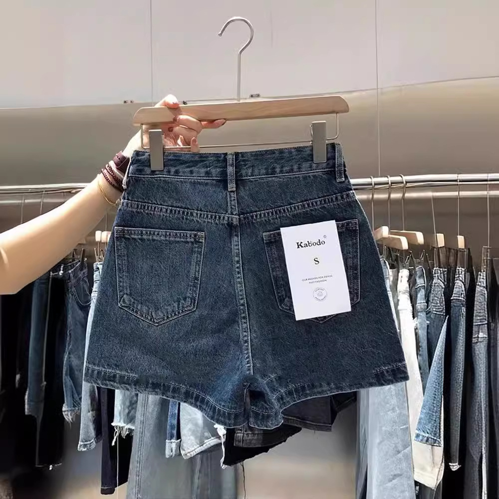 กางเกงยีนส์ขาสั้นทรงเอไลน์เอวส - Denim Shorts Women บทวิจารณ์และราคา