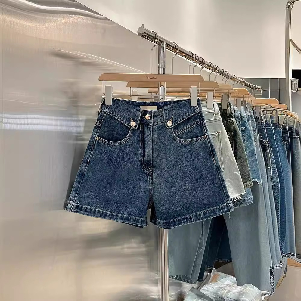 กางเกงยีนส์ขาสั้นทรงเอไลน์เอวส - Denim Shorts Women บทวิจารณ์และราคา