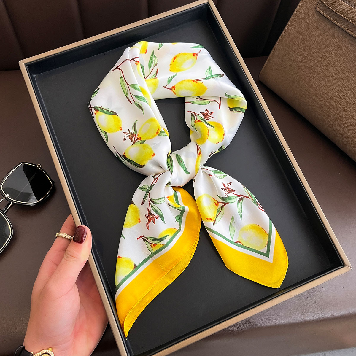 2025 ใหม่สีเหลืองมะนาวพิมพ์ผ้า - Women Fashion Necktie บทวิจารณ์และราคา