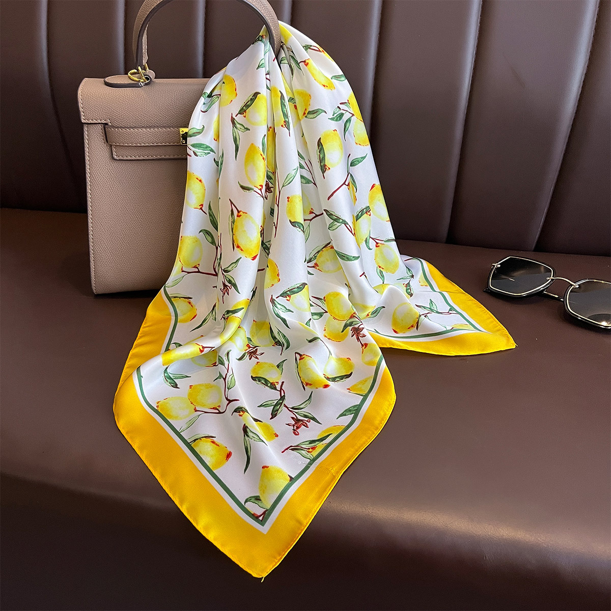 2025 ใหม่สีเหลืองมะนาวพิมพ์ผ้า - Women Fashion Necktie บทวิจารณ์และราคา